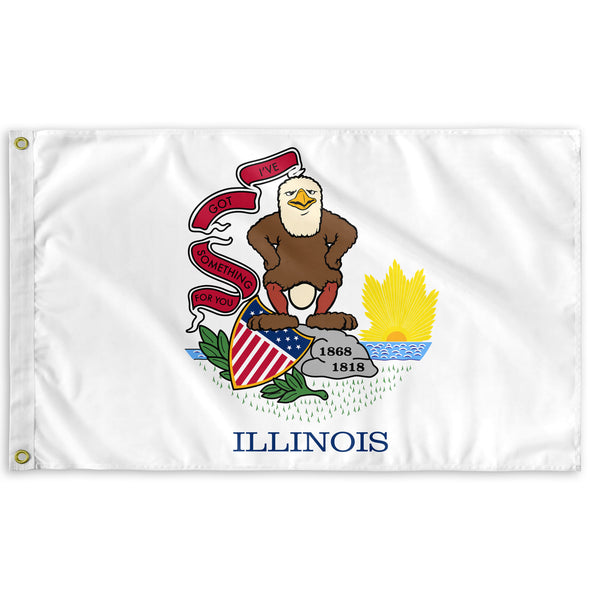 Redesigned Illinois flag with Eagleman