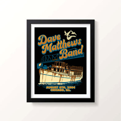 Dave Matthews Band print with a boat covered in shit 