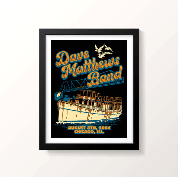 Dave Matthews Band print with a boat covered in shit 