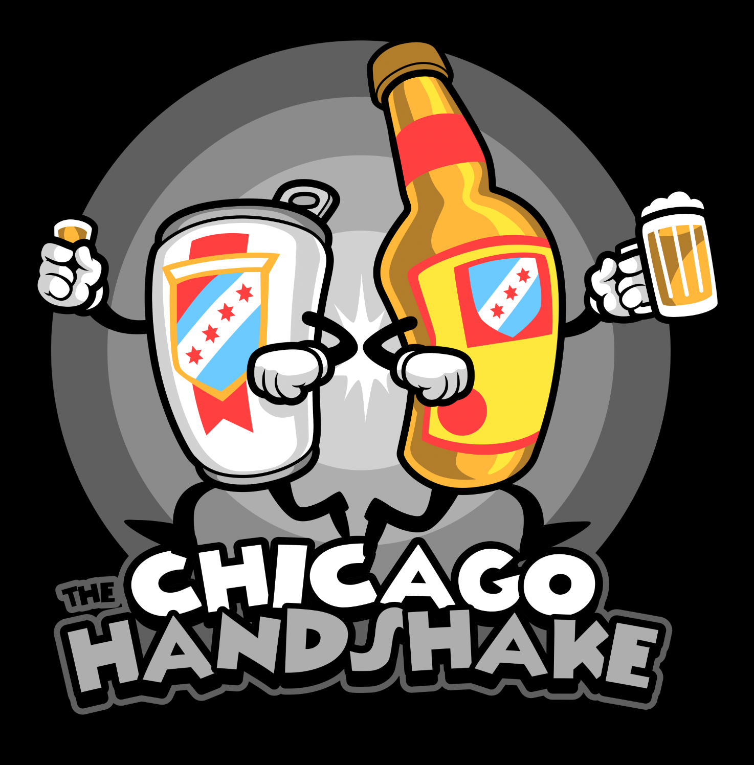 Chicago Handshake Mascot Tee Unisex Chicago Gift Beer 